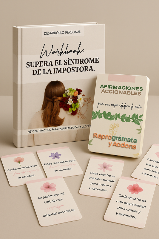 (DIGITAL) Cuaderno de Trabajo Supera el Síndrome de la Impostora + BONO 🎁 tarjetas de afirmaciones